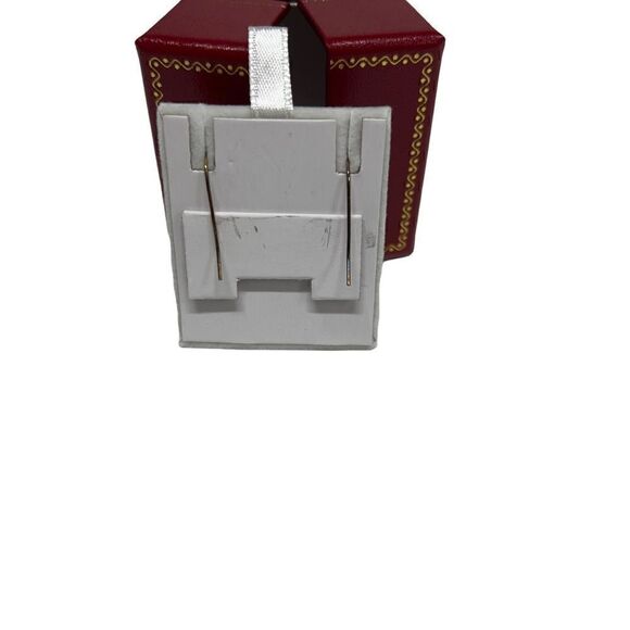 Earring’s National Geographic Oval Shaped Red Clear Stone Gold Toned Fish Hook - Picture 3 of 5